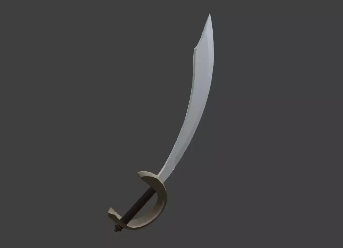 Pirate Cutlass - Low Poly Game Ready Low-poly 3D model
