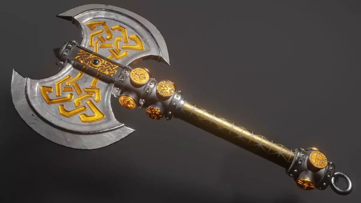 Viking Axe 3D model 9