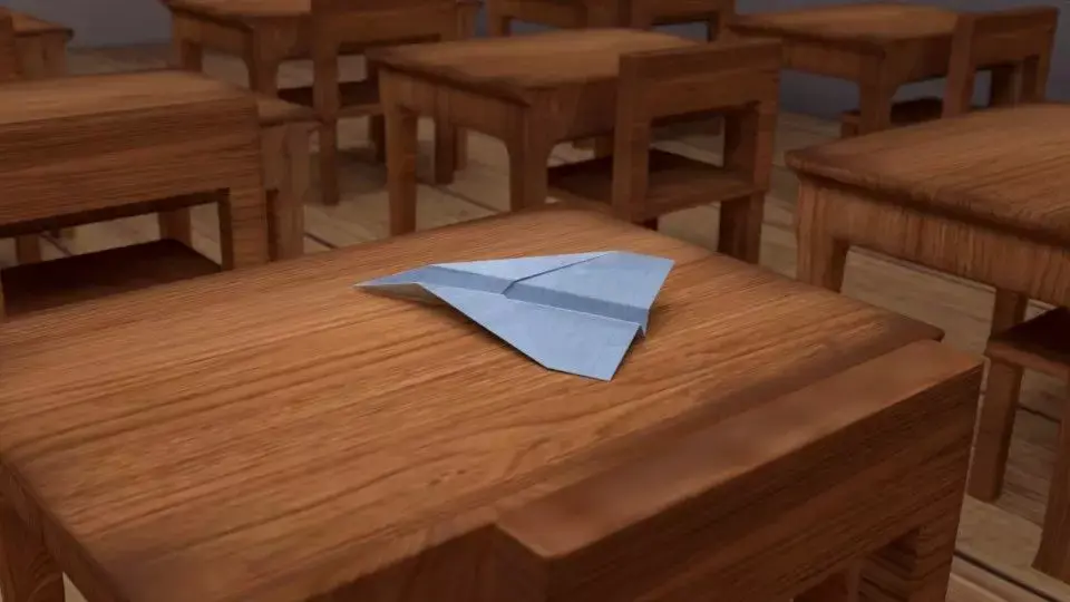 Paper plane Low-poly 3D model