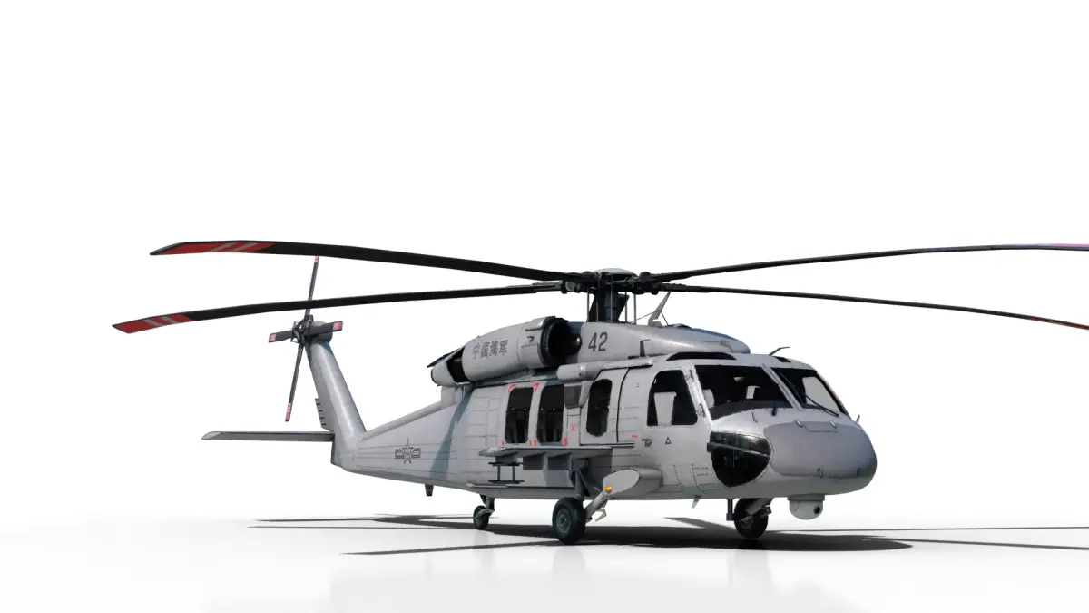PBR Chinese Z-20 armed helicopter Z20 Low-poly 3D model