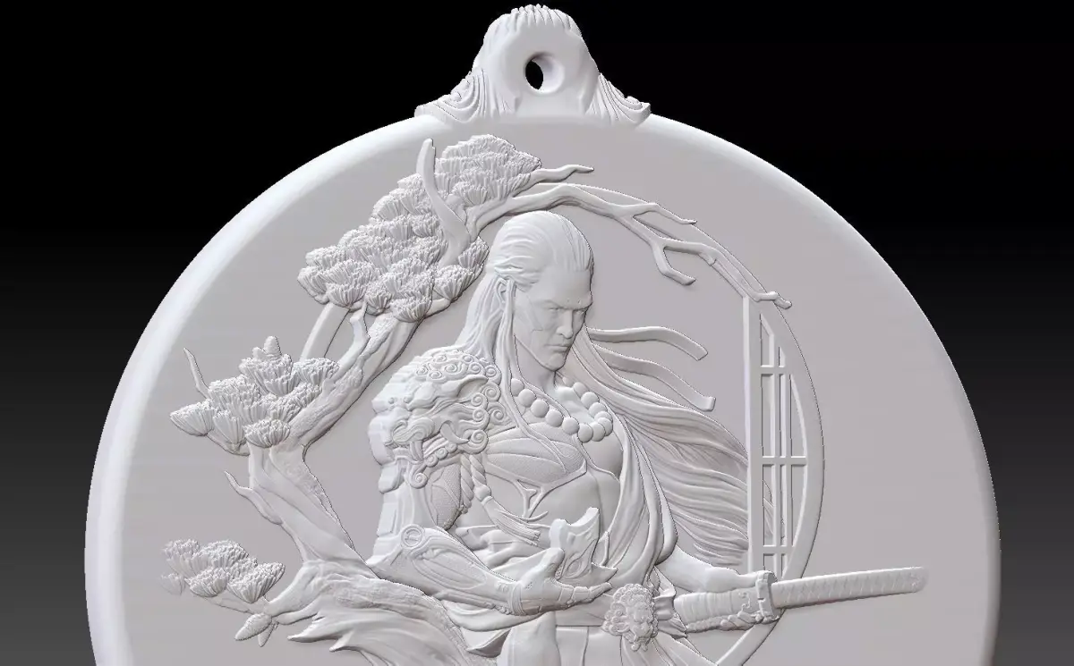 HM Samurai Warrior Keychain 3D print model