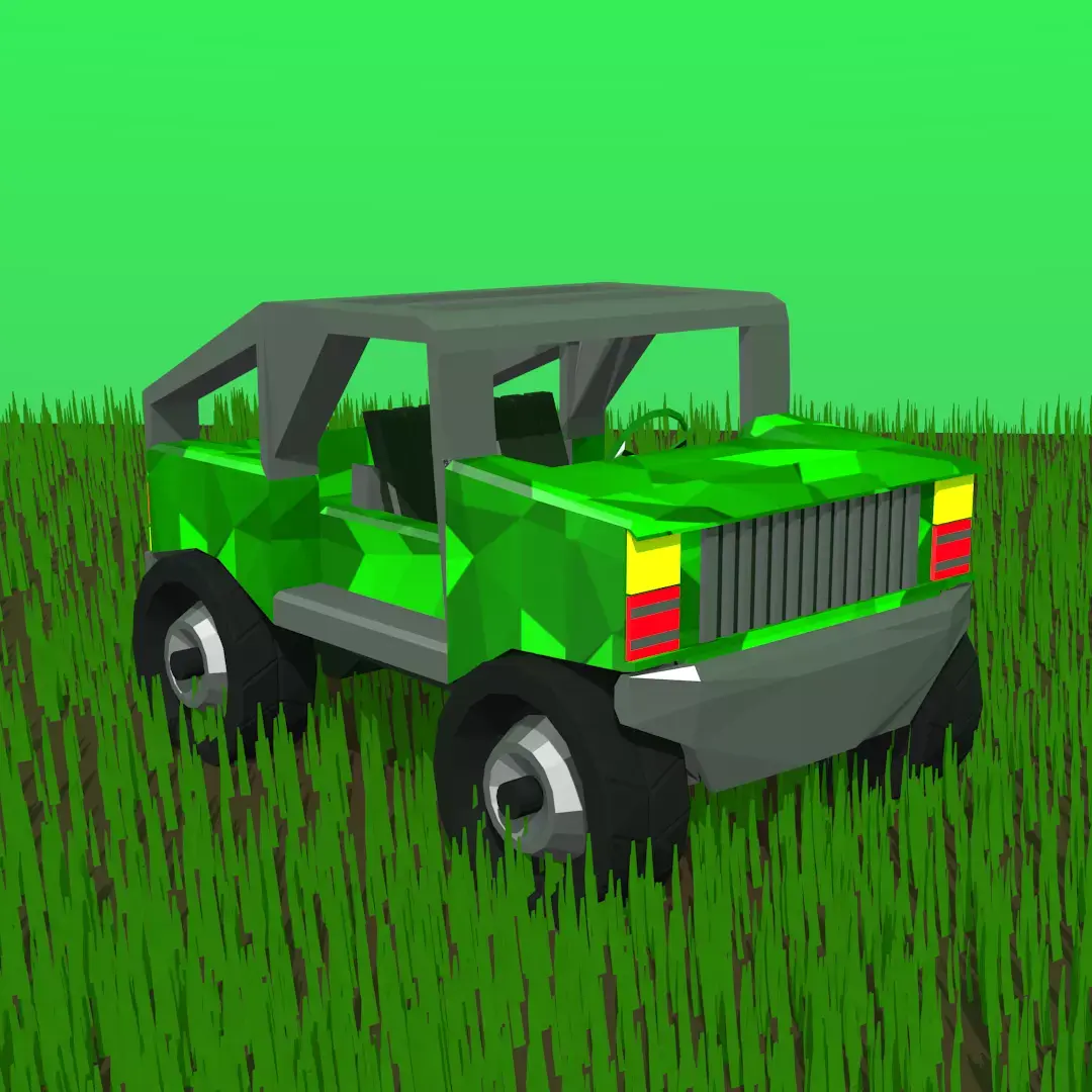 Jungle JEEP Free low-poly 3D model