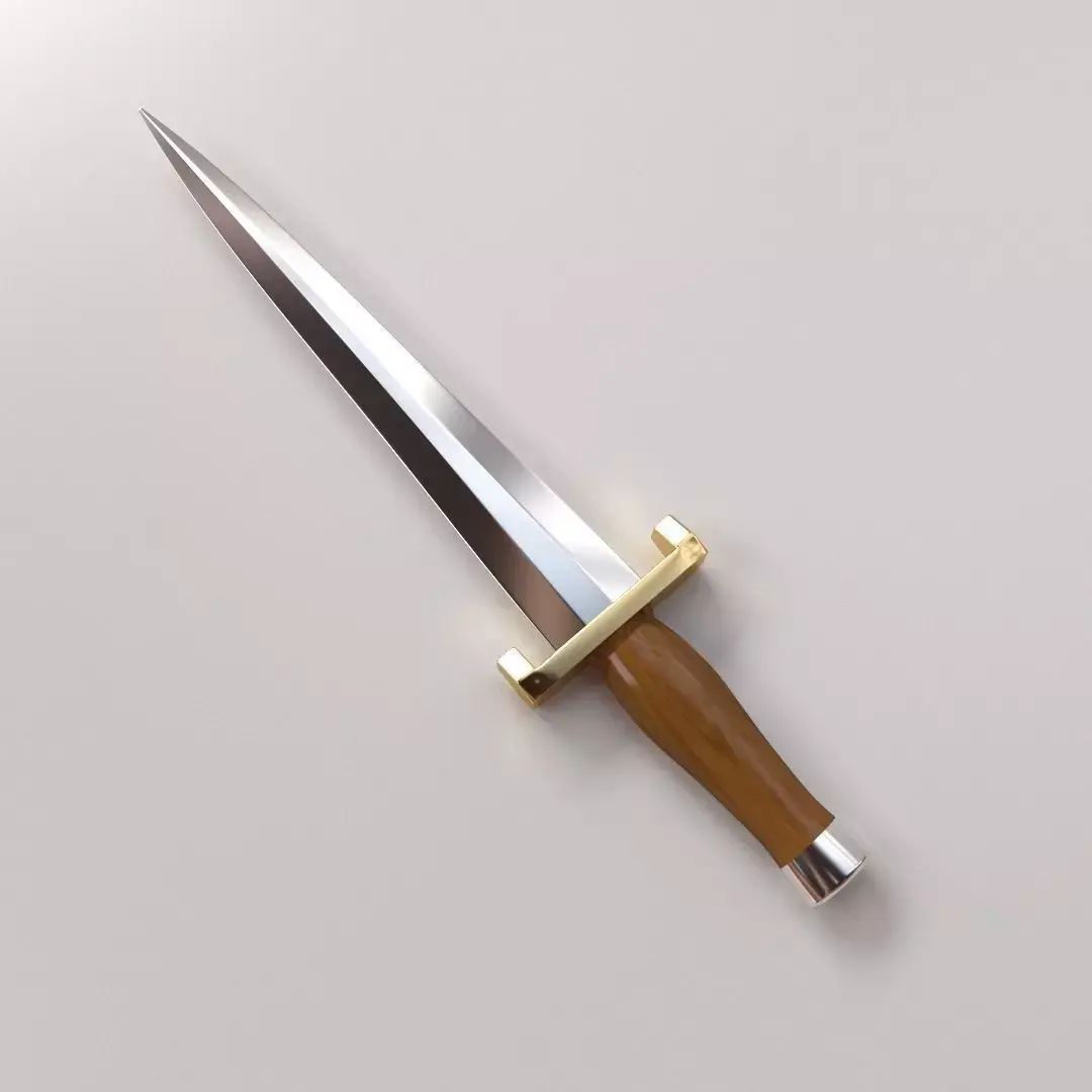 Knife sword with wooden handle 3D model
