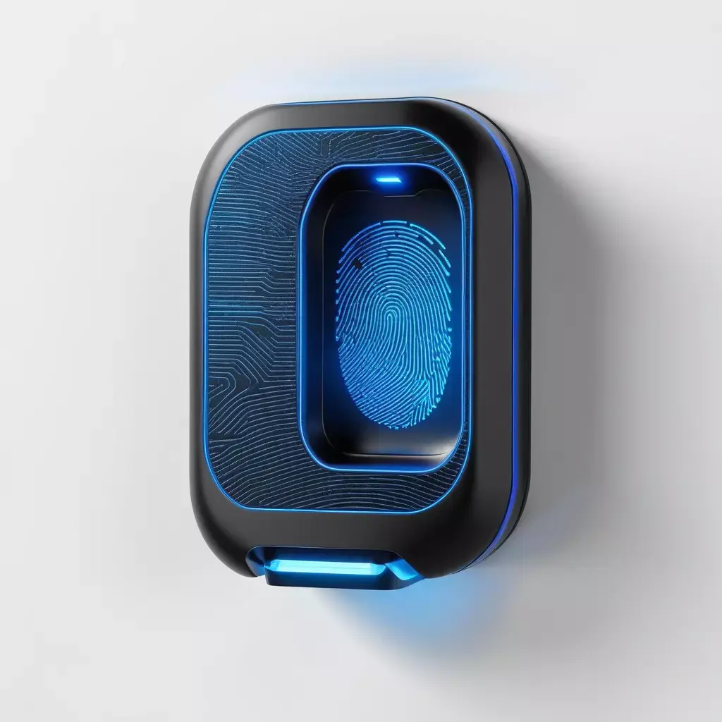 Futuristic Biometric Fingerprint Scanner 3D model