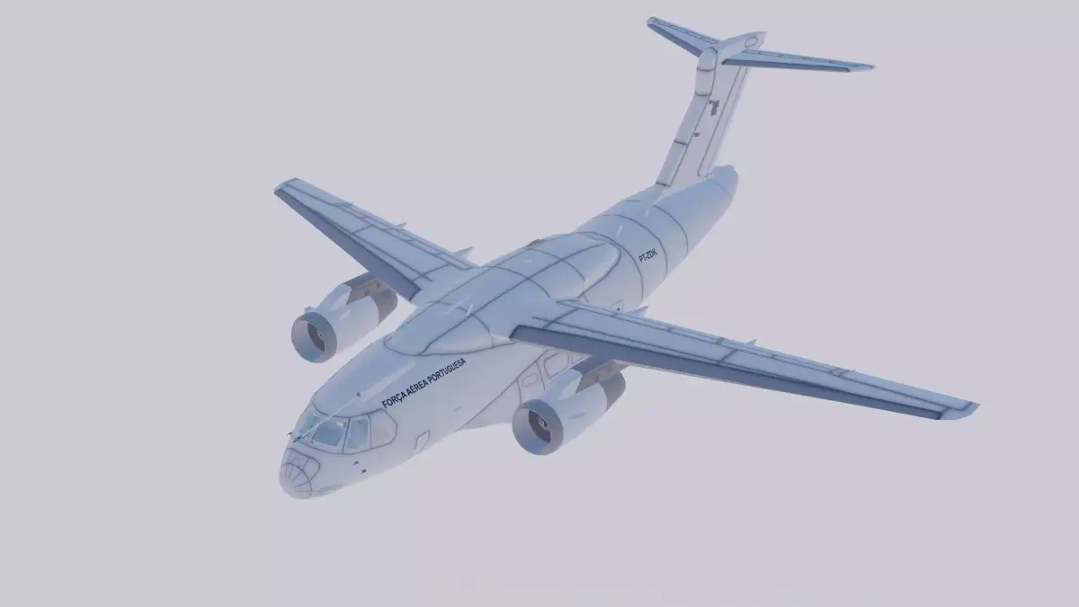 Embraer C-390 Millennium Portugal Low-poly 3D model