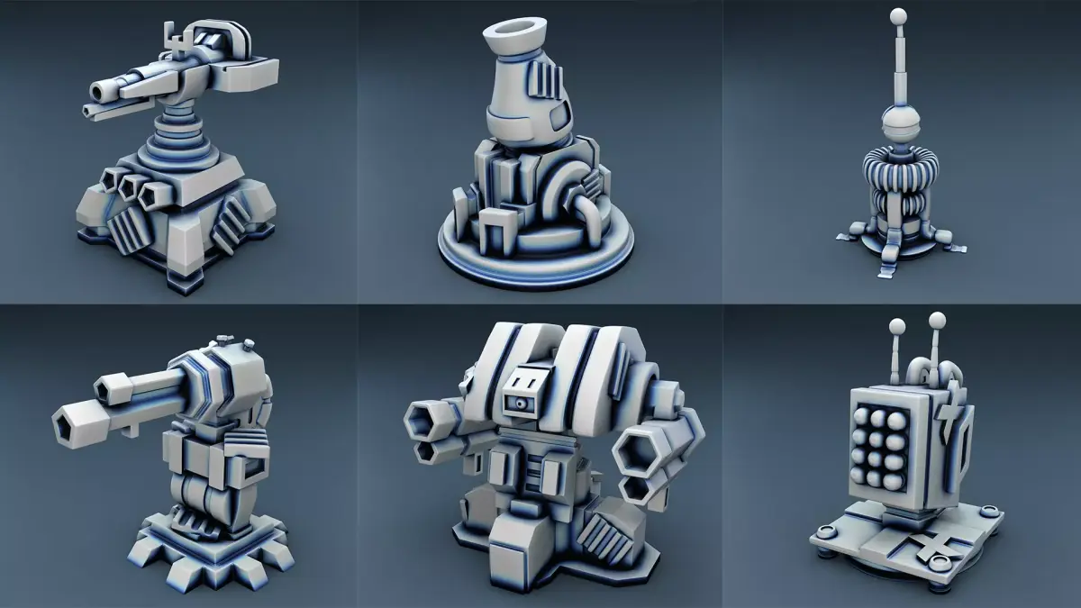 Combat guns Set Part 2 3D print model
