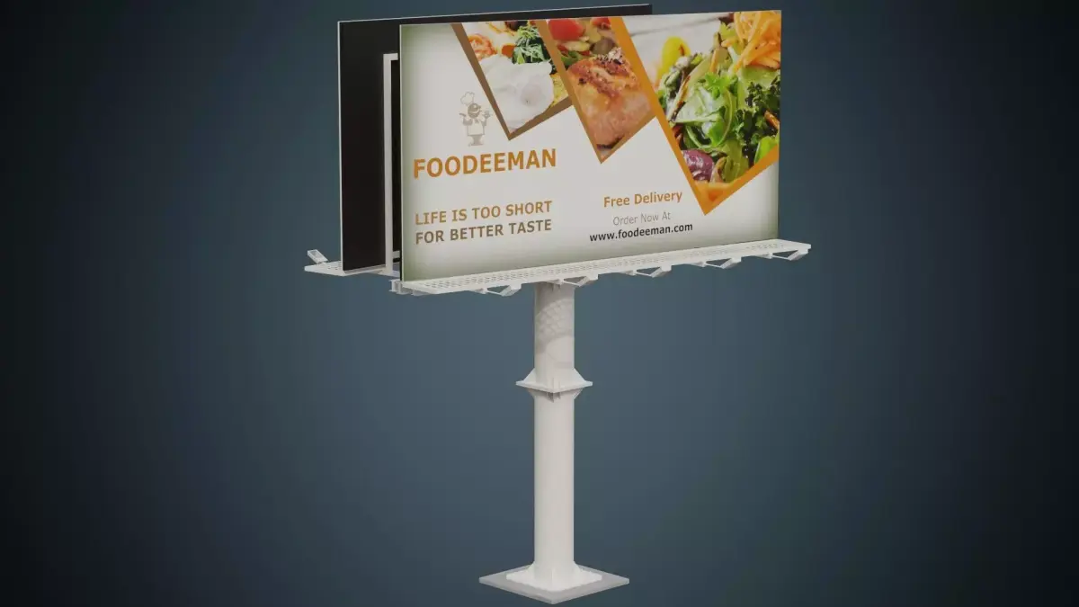 Billboard 3B Low-poly 3D model