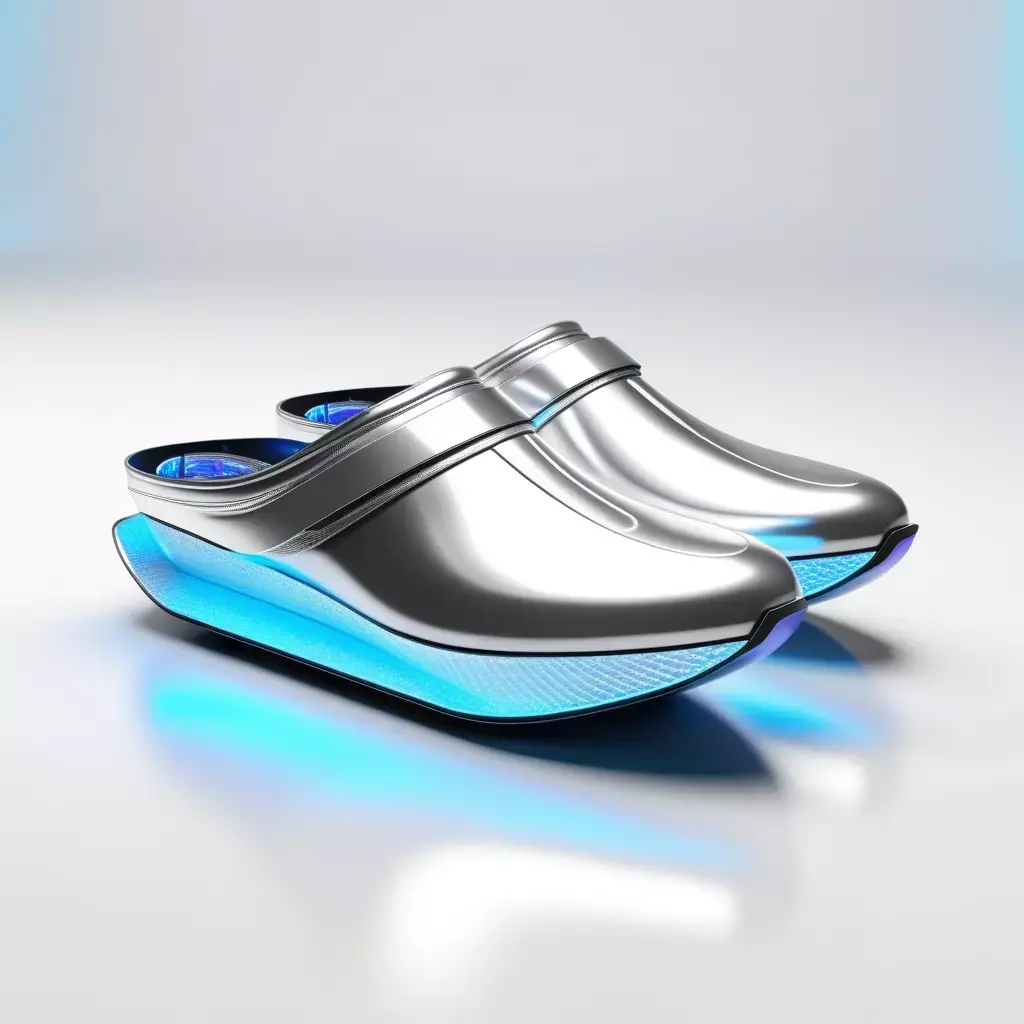 Futuristic Metallic Cyber Clogs 3D model