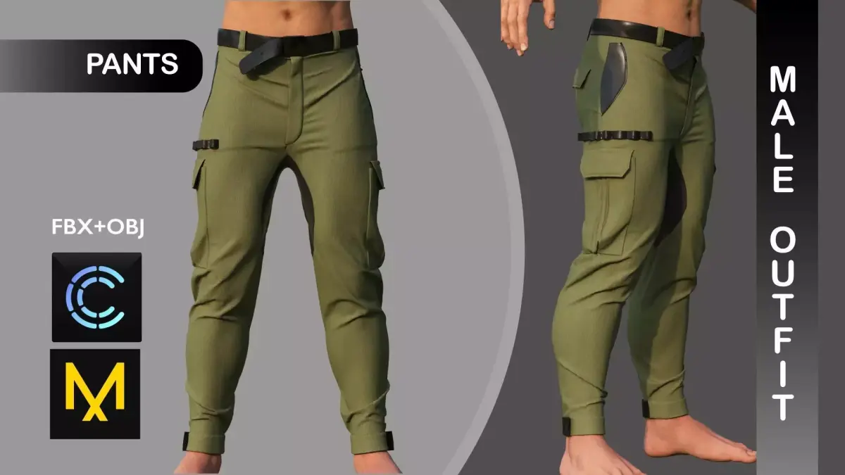 Male Pants Man Outfit Marvelous Designer 3D model