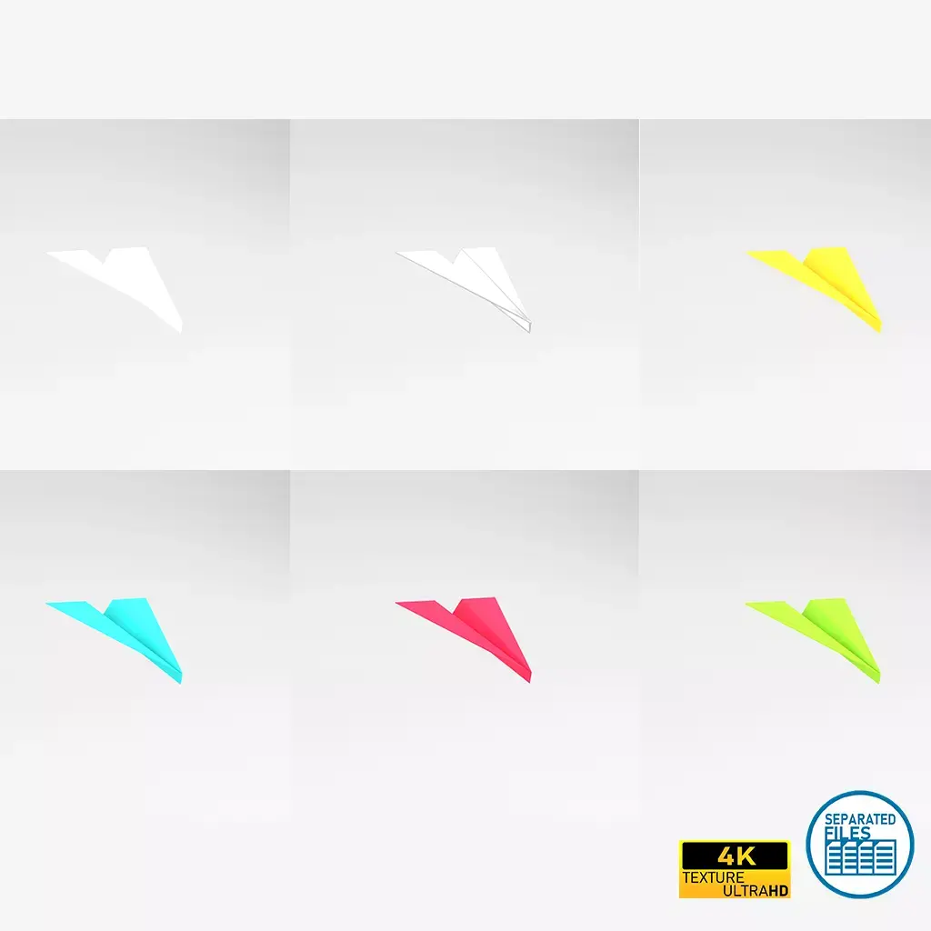 Paper Plane Pack 01 Low-poly 3D model