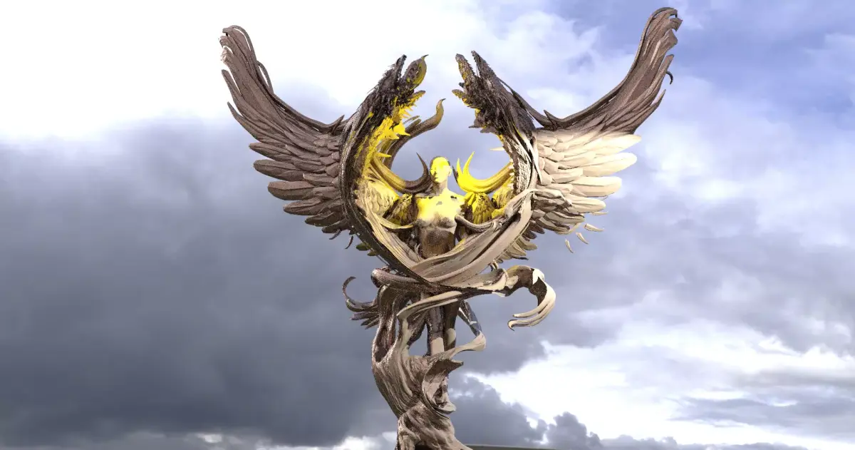 Dantes Lust ascention statue 3D model