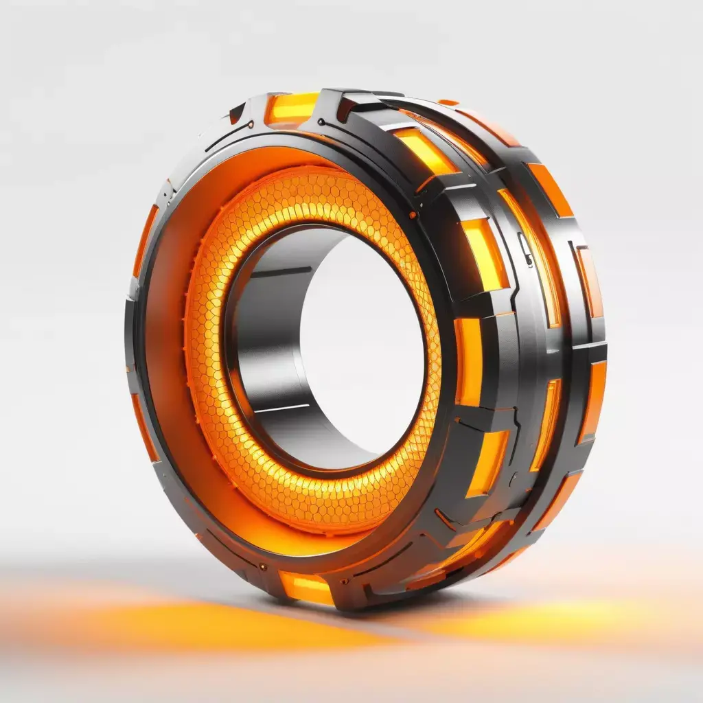 Futuristic Power Core with Glowing Rings 3D model
