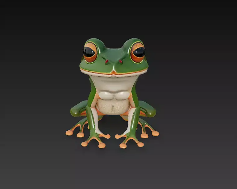 Frog Realistic 3D Model Basic - Low Poly Realistic Low-poly 3D model