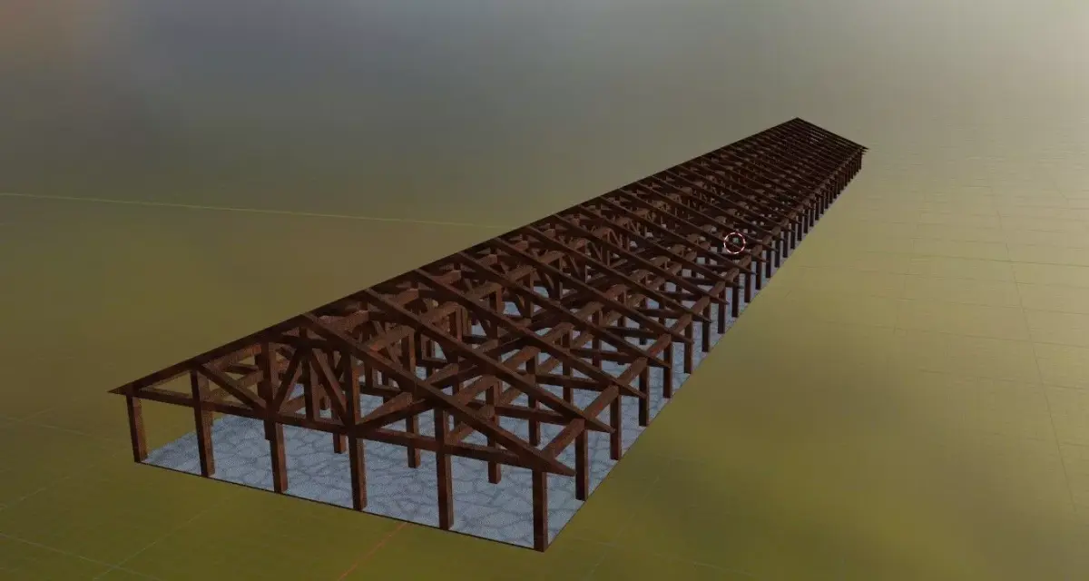 Abandoned Industrial Warehouse CAD - PBR Brutalist Factory Scene Low-poly 3D model