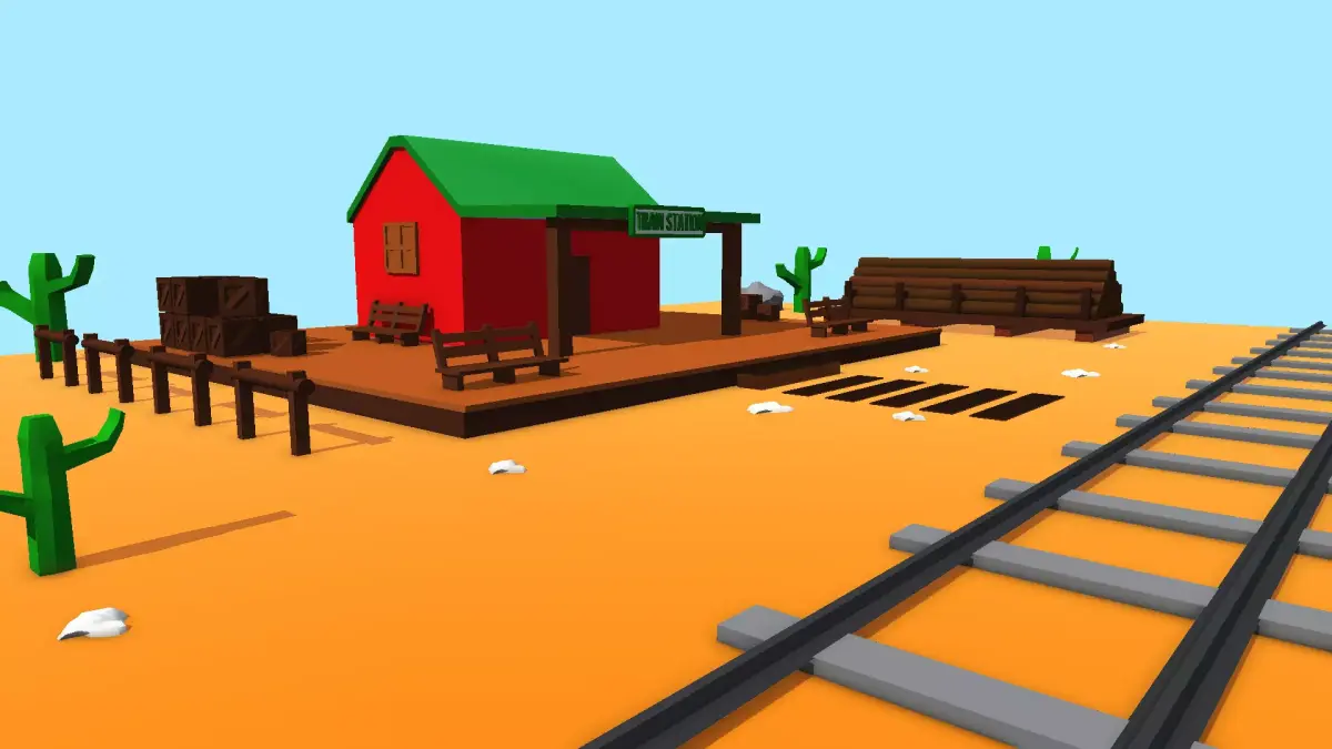 Train Station Low-poly 3D model get