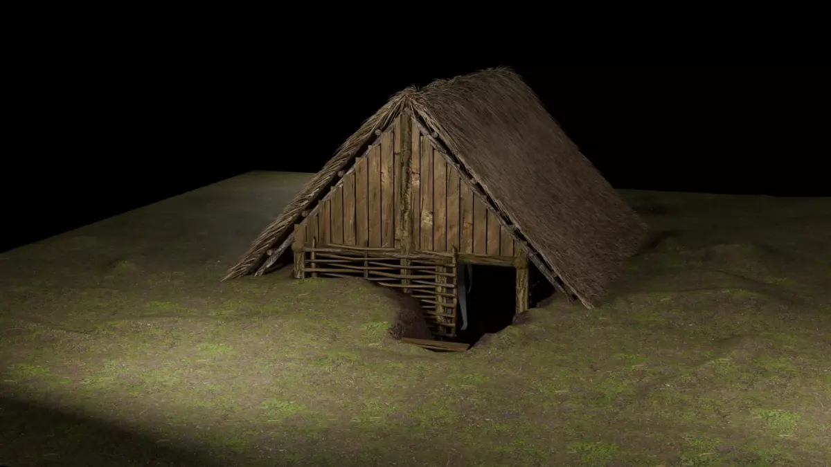 Wooden Pithouse 3D model