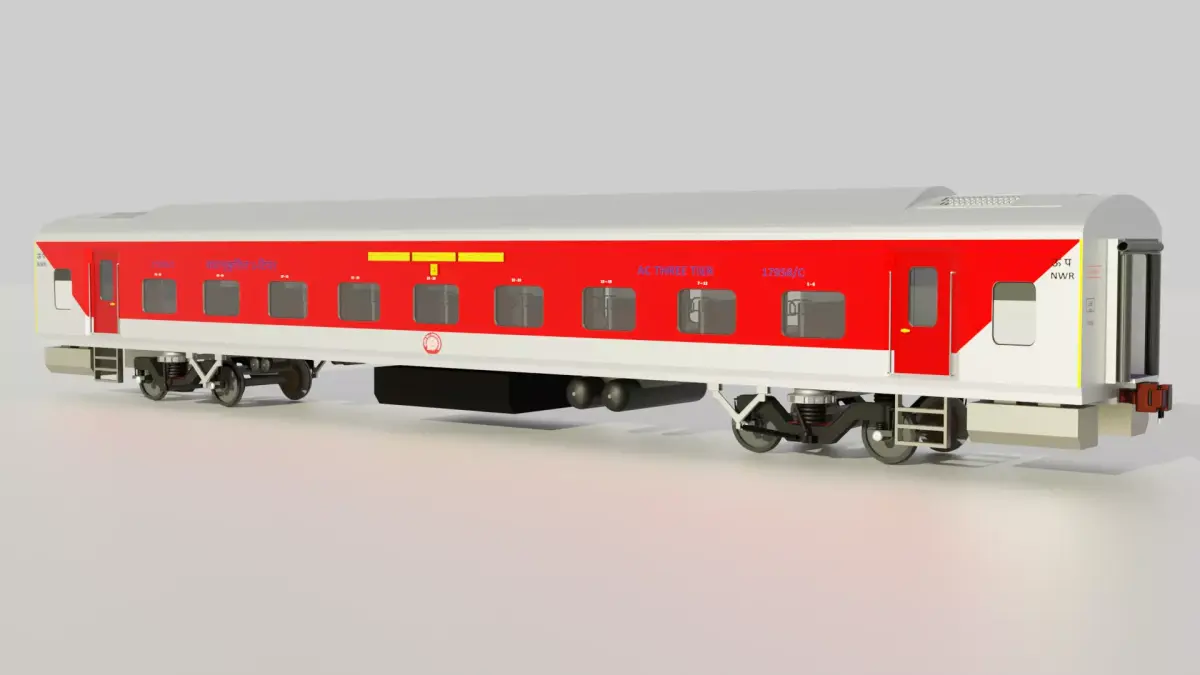 Indian Railway AC 3-Tier LHB Coach 3D model