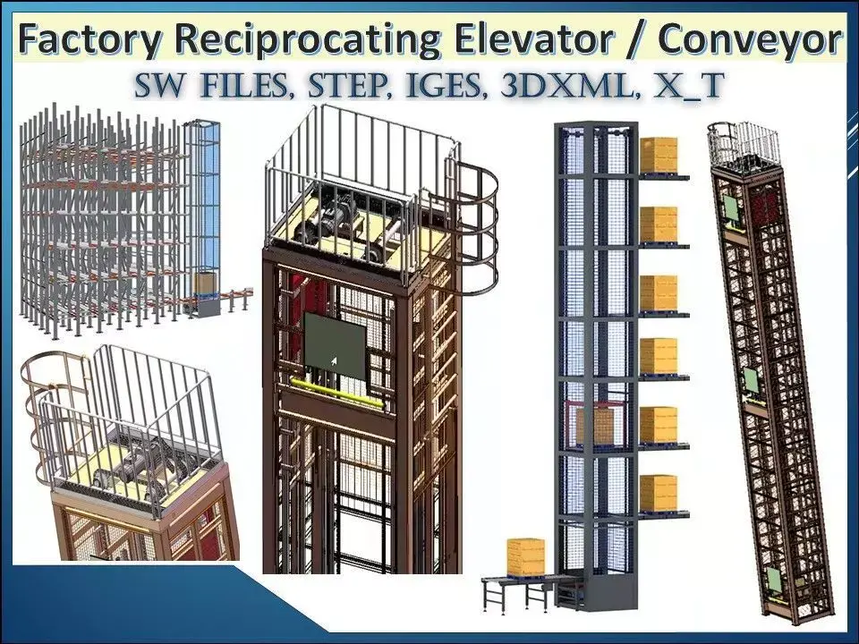 Factory Reciprocating Elevator for Multi-Level Material Handling 3D model