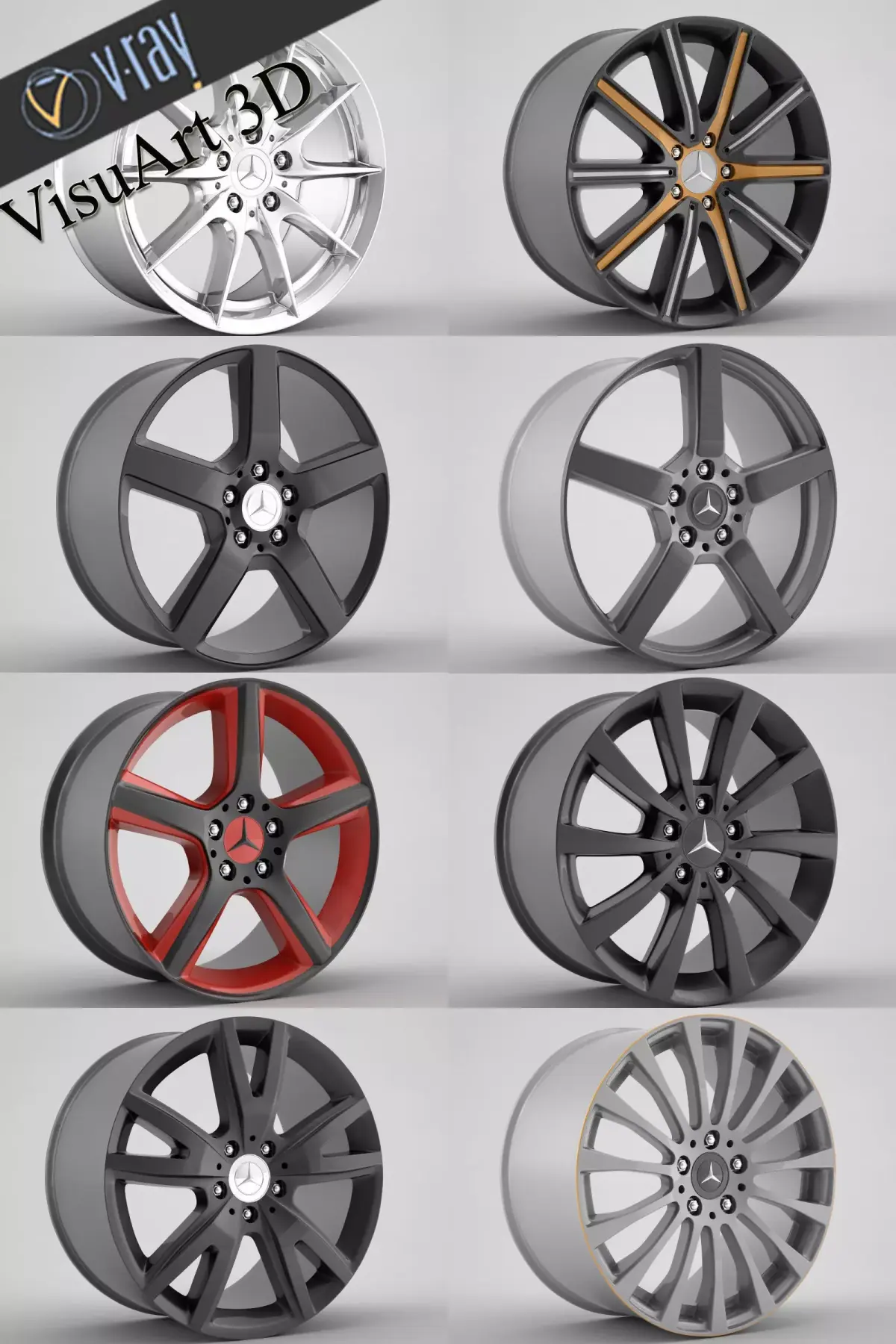 mercedes CLS Rims collection 3D model