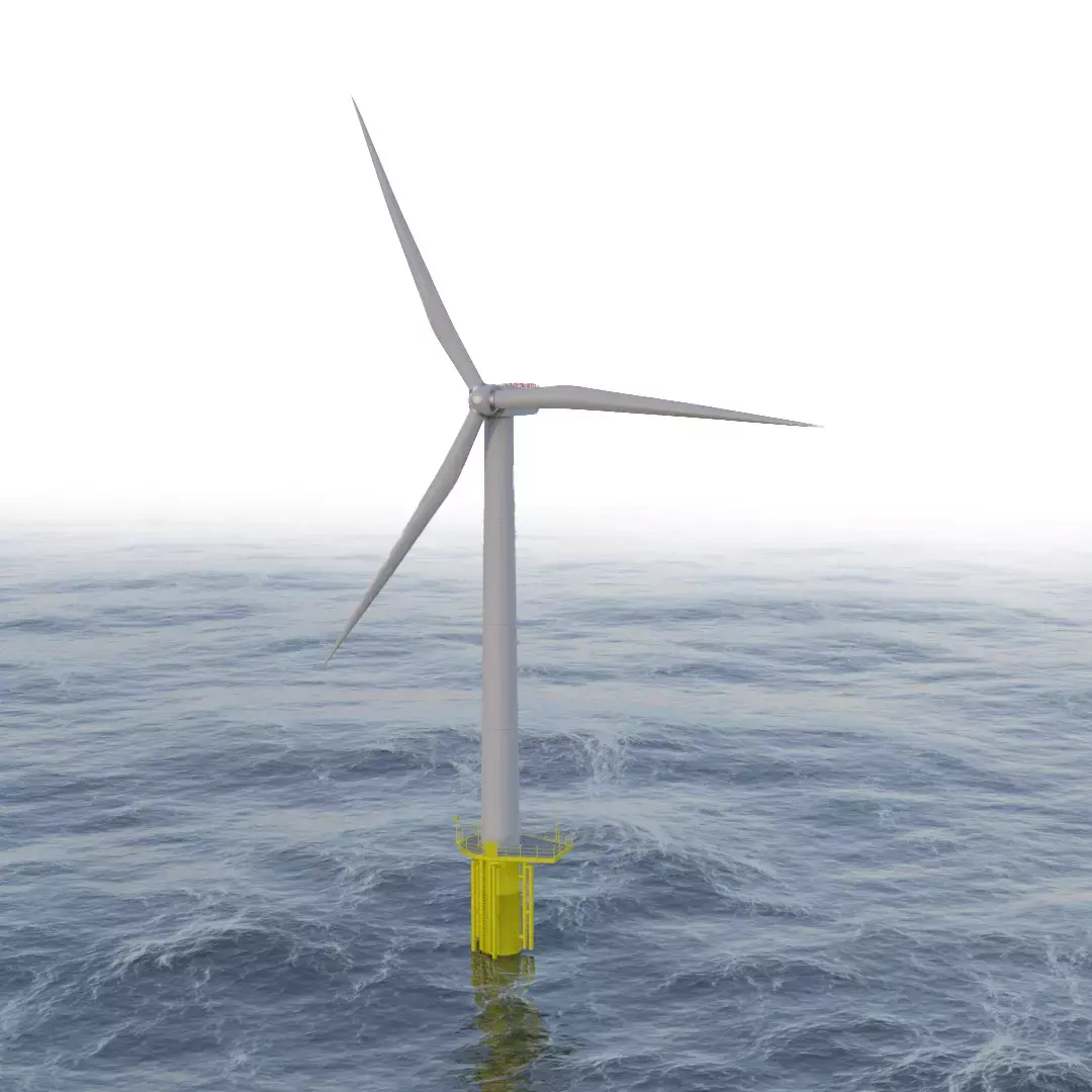 Offshore Turbine Engine Low-poly 3D model