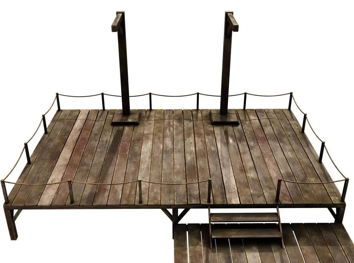 Medieval Triple Gallows Low-poly 3D model purchase