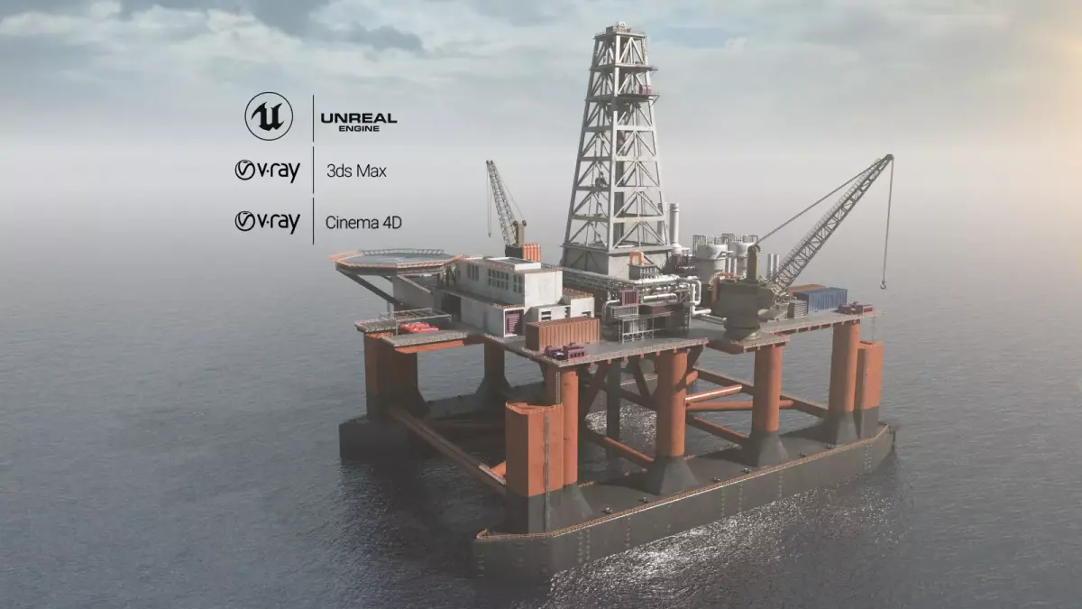 Dolphin Oil Rig 3D model