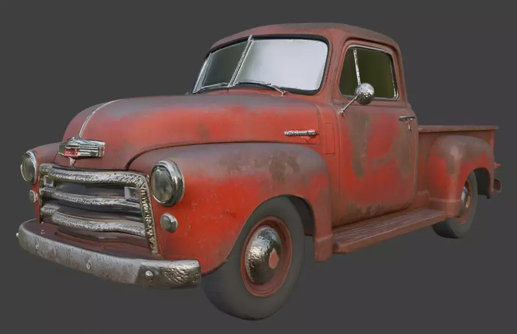 Vintage Rusty Pickup Truck 3D Model 3D model 35