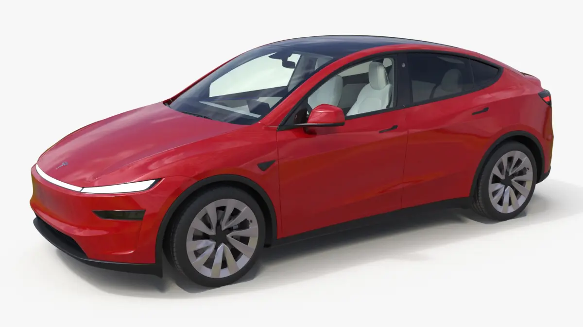 Red 2025 Tesla Model Y Juniper 3D model
