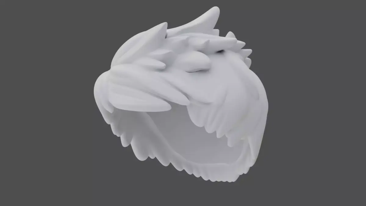 Anime Spiky Hair 3D Model for Lego Minifigure Jackfrost  3D model