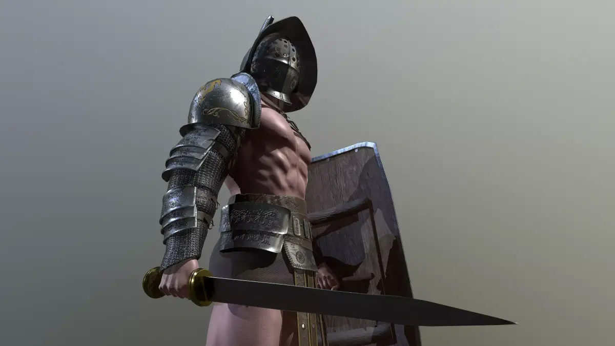 Gladiator Murmillo Low-poly 3D model