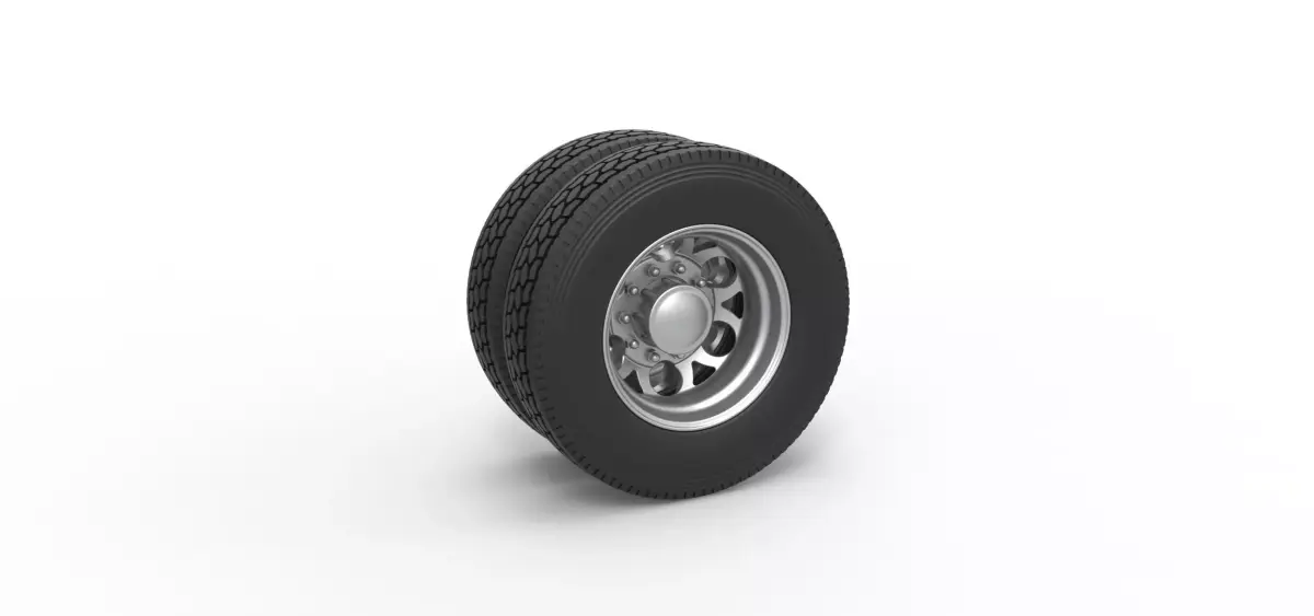 Rear custom wheel of semi truck Version 15 Scale 1 to 25 3D print model