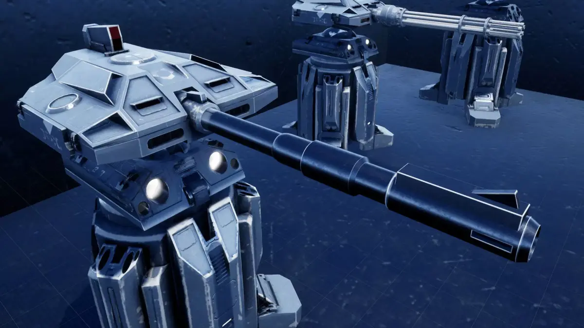 Turret futuristic machine gun 3D model