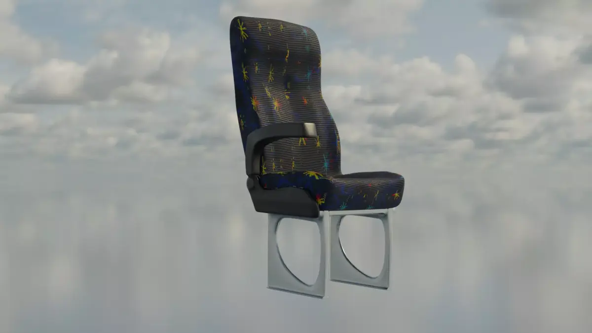 Bus Seat Low-poly 3D model