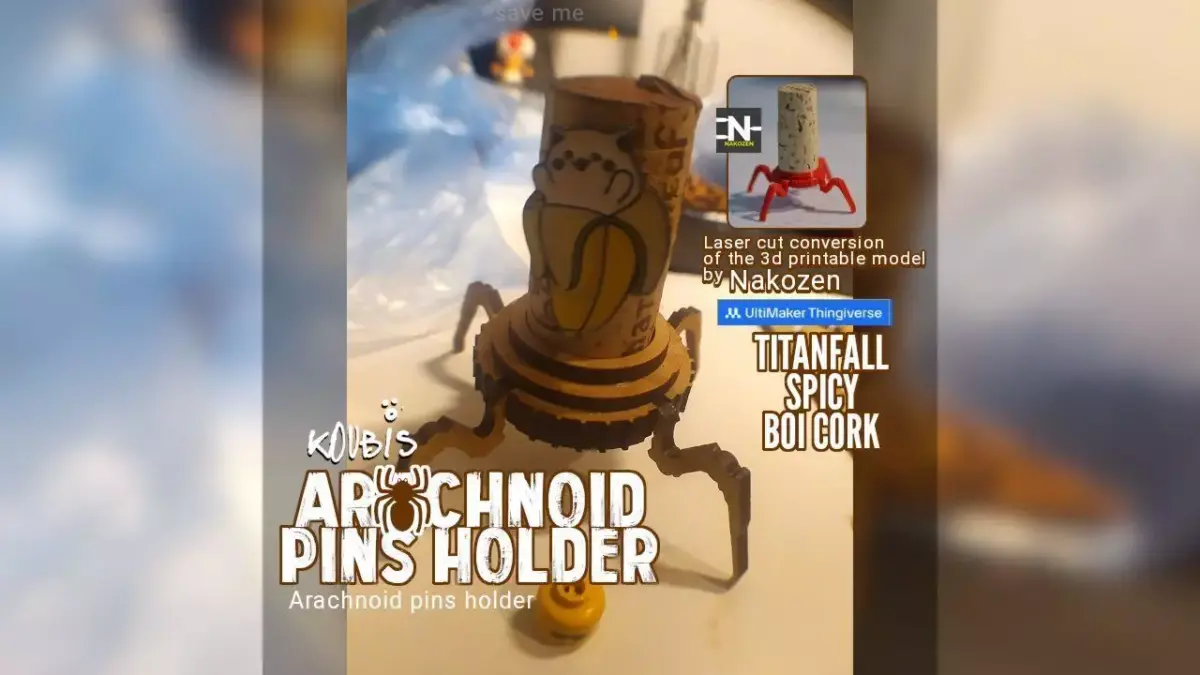 Arachnoid Pins Holder - Laser Cut Free 3D model