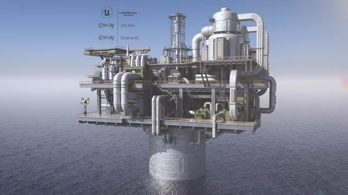 Sci-fi OilRig 3D model purchase