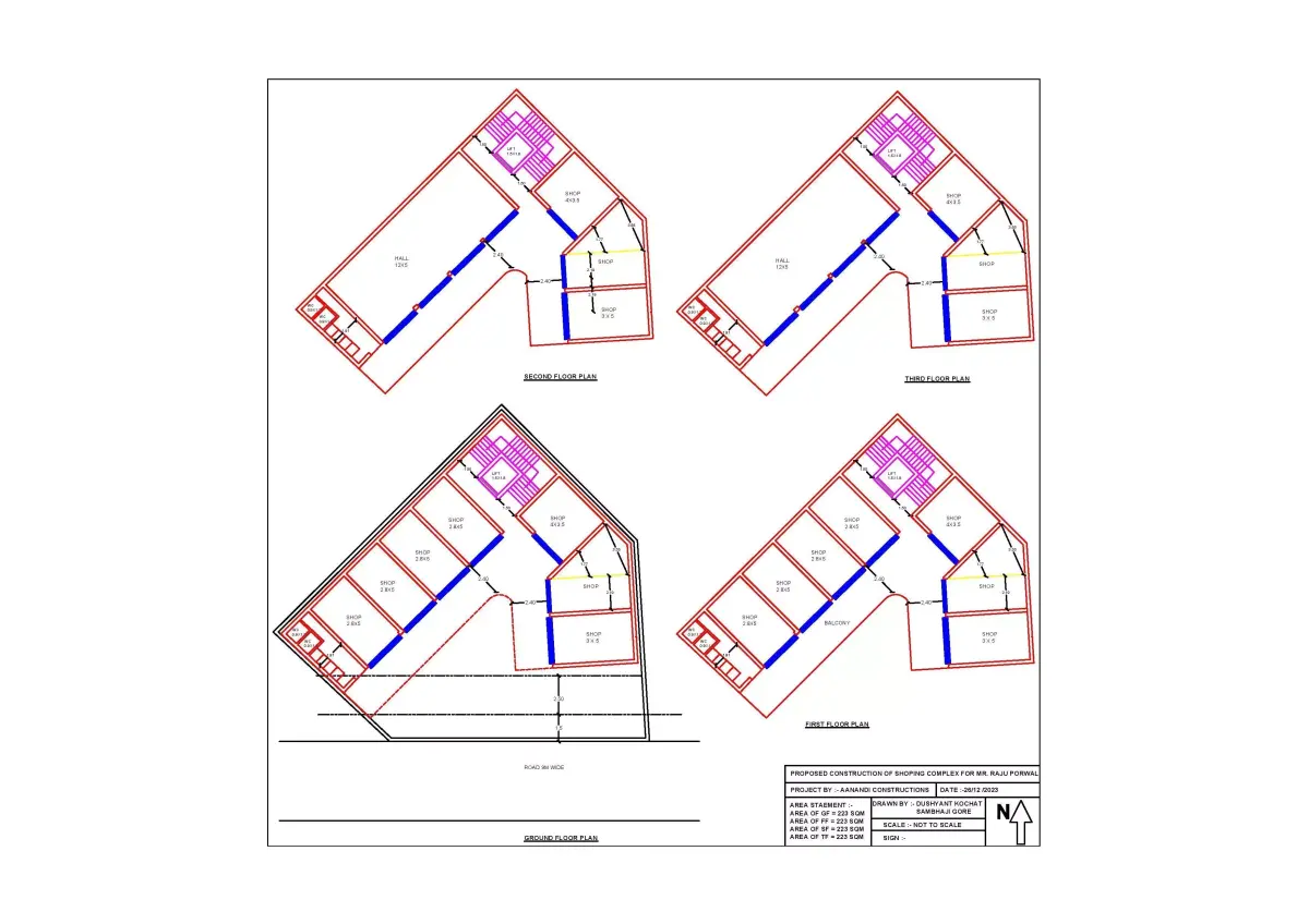 2D Plan for shopping complex 3D print model