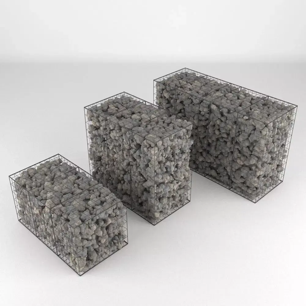 Gabion Stone Wall 2 3D model