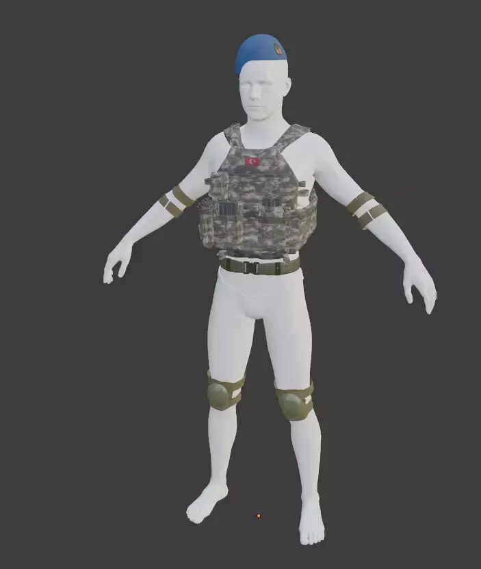 Turkish Army Mountainer Commando Unit Armed 3D model