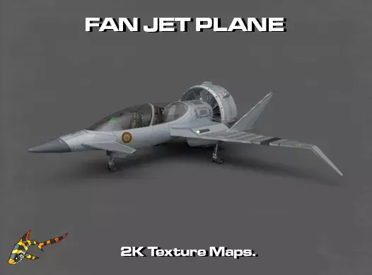 FAN JET PLANE Low-poly 3D model