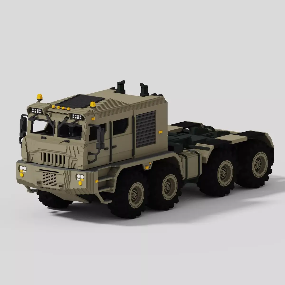 Voxel MZKT Volat Truck 741351 Low-poly 3D model