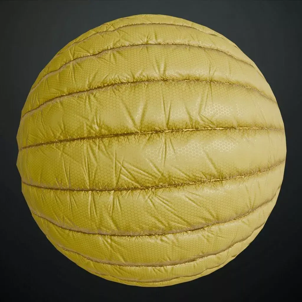 Yellowish Sci Fi Padded Fabric PBR Seamless Texture