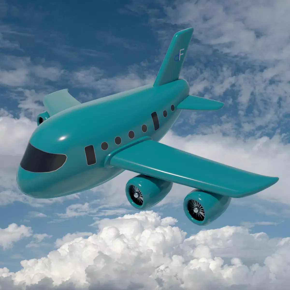 Cartoon Plane - Prop Plane for Games and Animation Low-poly 3D model