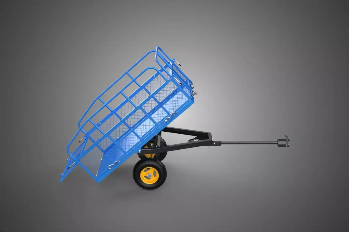 TIPPING TRAILER CARGO CART WAGON GARDEN LAWN MOWER ATV TRACTOR 2 3D model