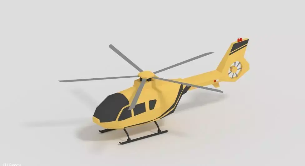 Low Poly Helicopter Game Ready Low-poly 3D model