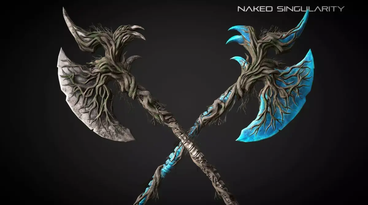 Claw Halberd Medieval dark fantasy weapon Low-poly 3D model