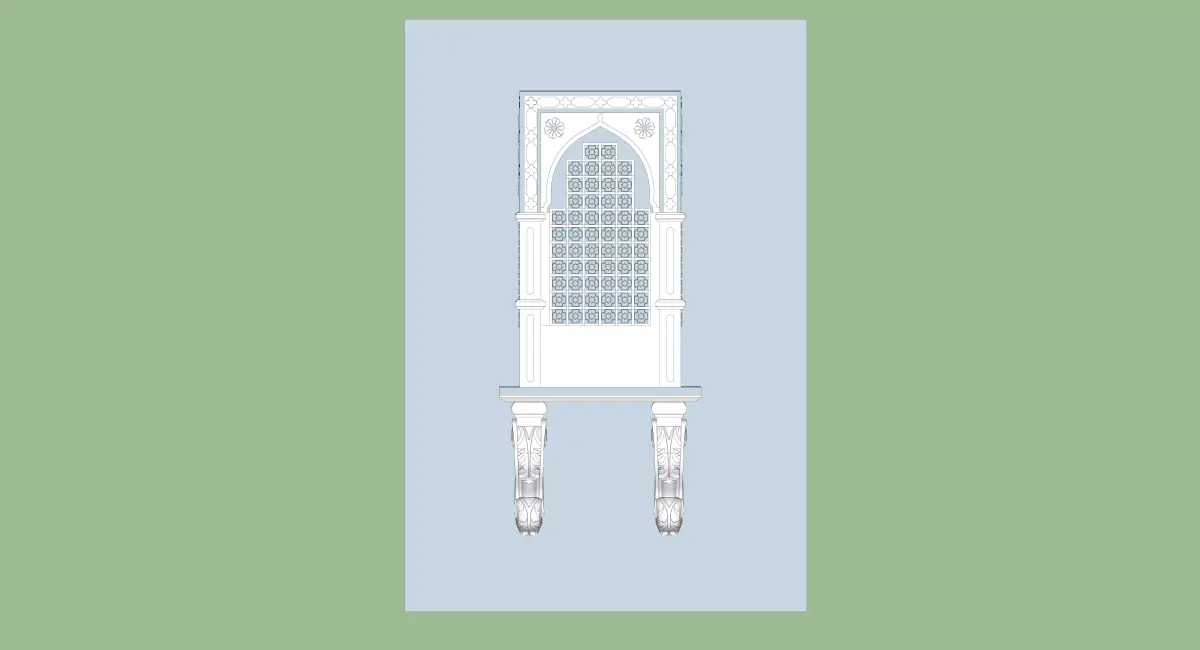 indian stone jharokha 3d modal Low-poly 3D model Low-poly 3D model