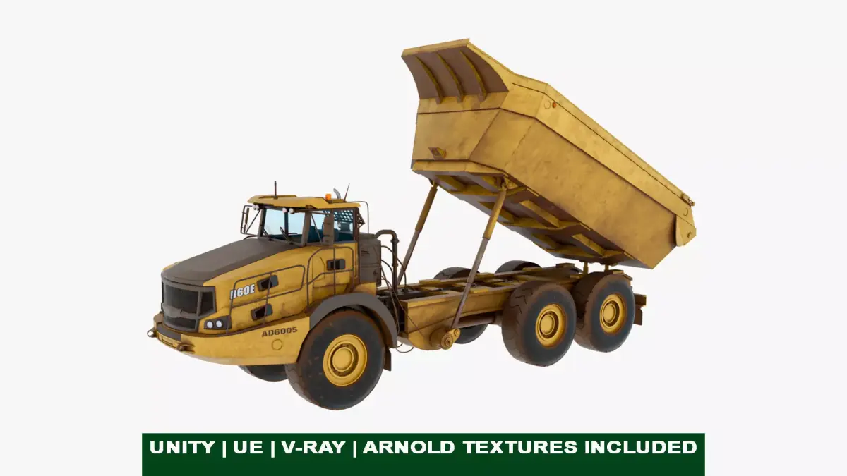 Generic Articulated Dirty Mining Truck 03 All PBR Low-poly 3D model