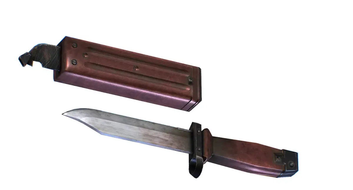 Bayonet Knife with Scabbard UTD Training RK  Low-poly 3D model