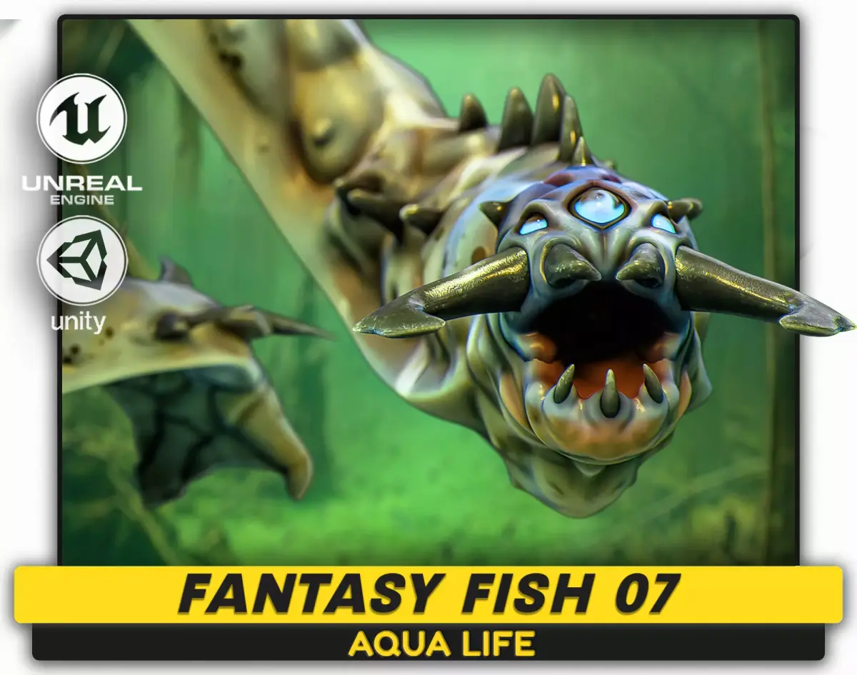 Fantasy Fish 06 - Aqua Life - Water Underwater Creature - 48 Low-poly 3D model