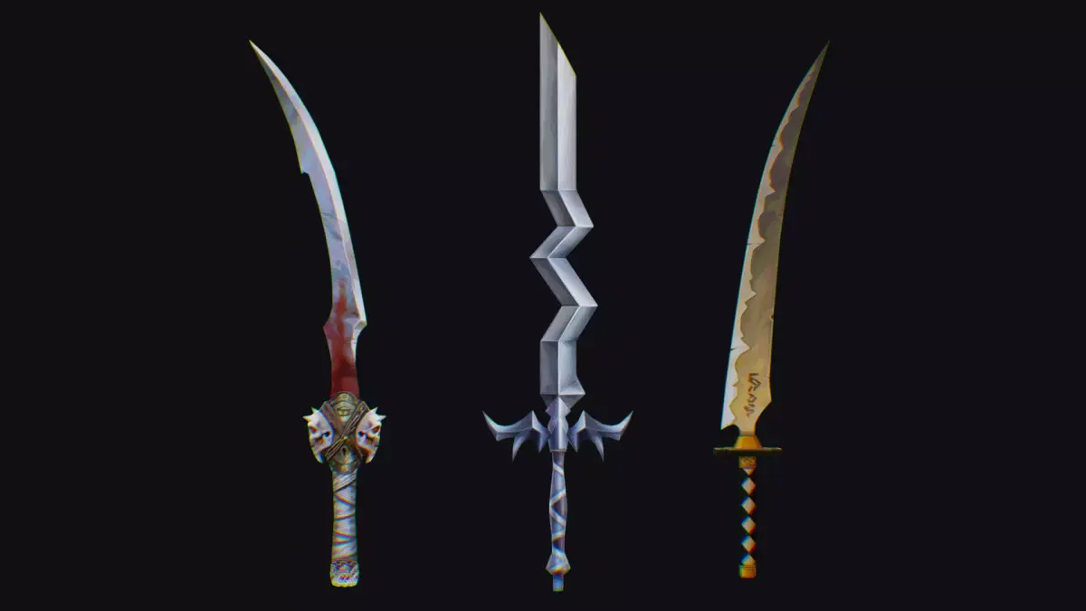 Sword Edged Weapon One Handed Medieval Melee Knife Iron Blade Low-poly 3D model purchase